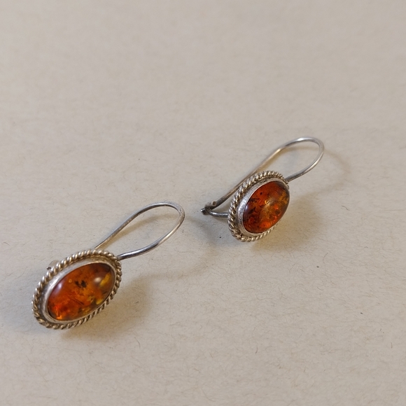 Sterling Silver Baltic Amber Earrings - Picture 8 of 11